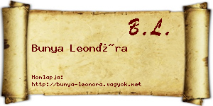 Bunya Leonóra névjegykártya